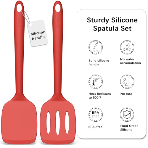 Coukre Silicone Spatula Set - 2 Pack, High Heat Resistant, BPA-Free