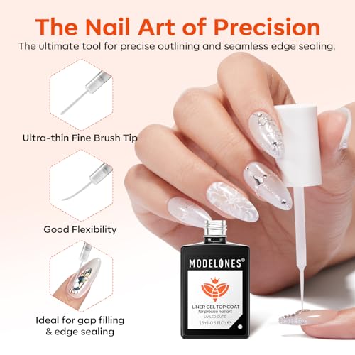 Modelones No Wipe Gel Top Coat - High Gloss & Strong Adhesion