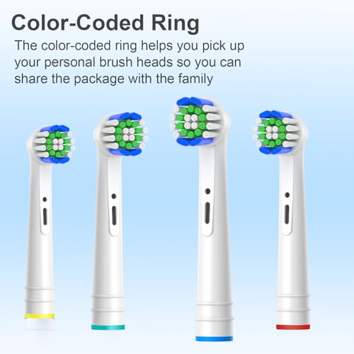 Replacement Oral B Pro 1000/Smart 1500 Brush Heads - 8 Color-Coded Medium-Firm Multi-Pack