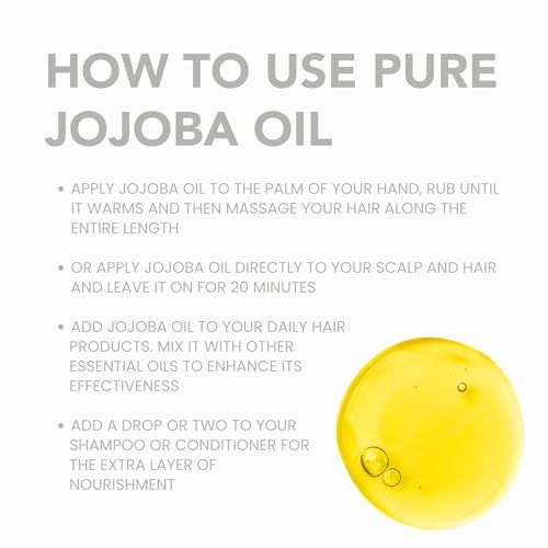 Organic Golden Jojoba Oil - 100% Pure Cold Pressed for Hair & Skin - 4 Fl Oz