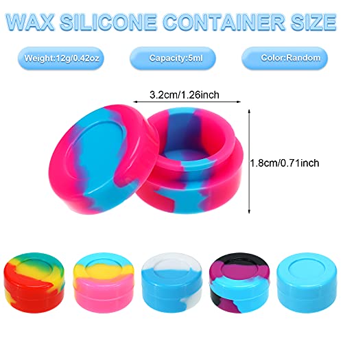 Outus 50 Pcs 5 ml Non-Stick Silicone Wax Containers for Storage