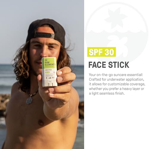 Raw Elements SPF 30 Mineral Face Sunscreen Stick, 0.5 oz Travel Size