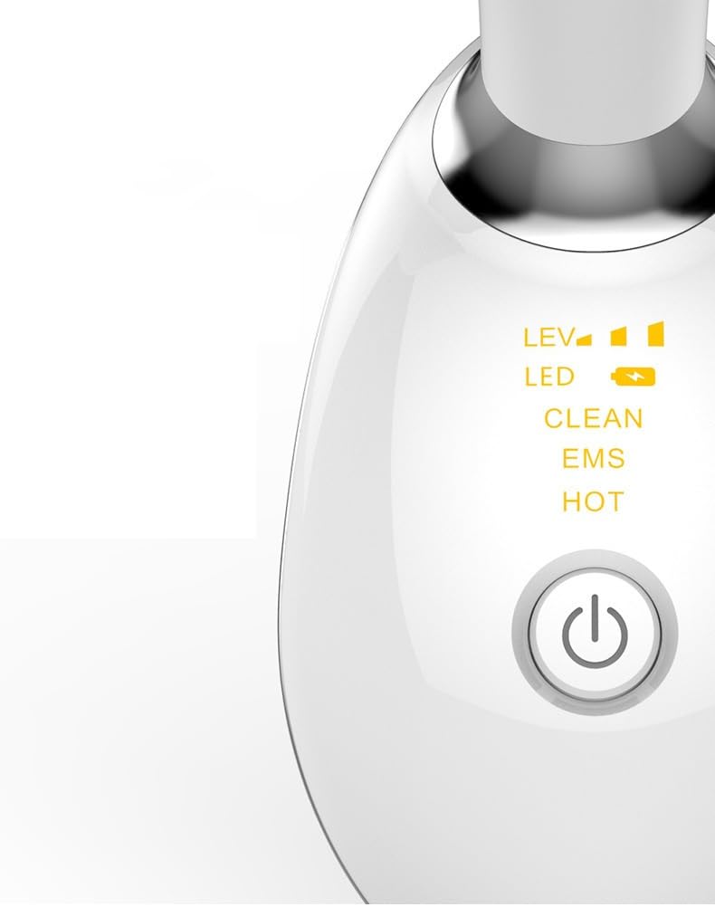 Harry Williams 7-in-1 Face Massager Tool with 7 Color LED Light Therapy, Microcurrent Technology for Skin Firming, Wrinkle Reduction, Double Chin Treatment, Face and Neck Massage Device (White)