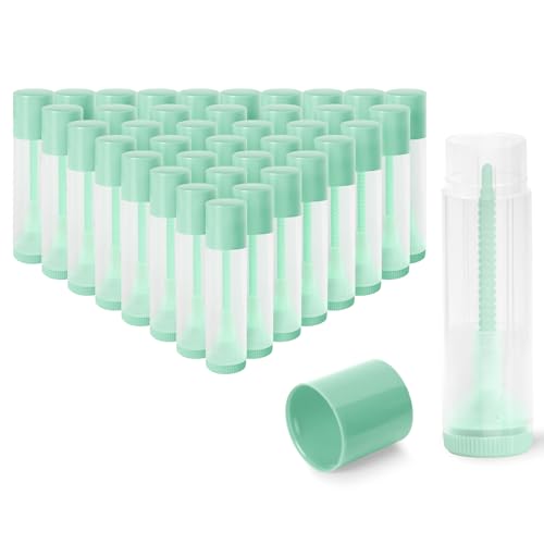 Green Cap 50Pcs Lip Balm Tubes 5.5ml BPA-Free Twist-Up Containers for DIY Lipstick