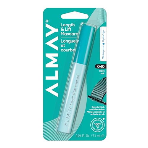 Almay Length & Lift Waterproof Black Mascara 0.24 Fl Oz - Hypoallergenic, Cruelty-Free