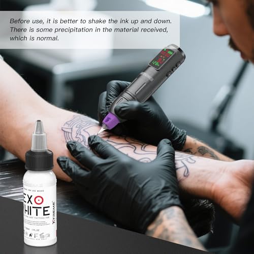Xtreme EXO White Tattoo Ink - 1 oz Vegan, Highly Pigmented for Lining & Shading