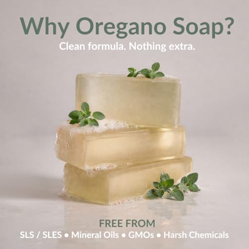 Aromavita Oregano Oil Soap Bars (2-Pack) - 3.5 oz Cleansing for Face, Hands & Body