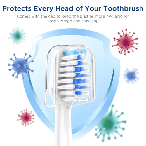 Oralphi 4 Pack Toothbrush Replacement Heads with Cover for Waterpik Sensonic CC-04CD010-1 & STW-03W Series - Includes Case