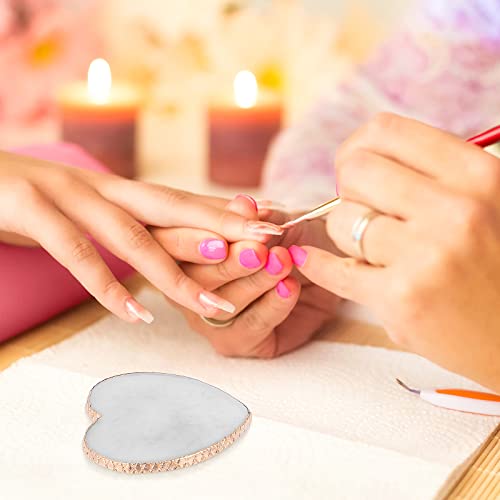 Heart-Shaped Resin Nail Art Mixing Palette with Golden Edge