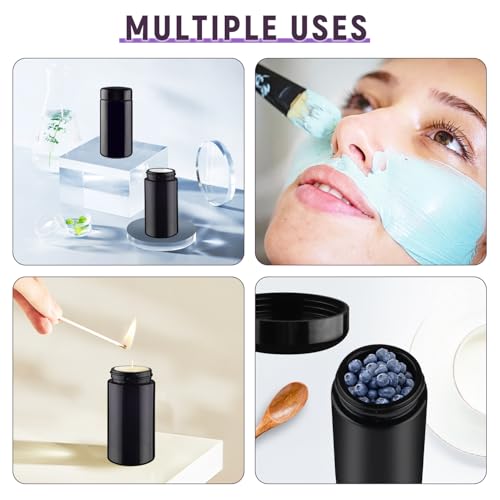 3 Pcs 100ml Black Glass Jars with Lids for Cosmetics & Creams