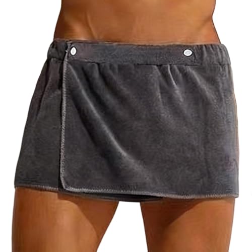Men's Adjustable Microfiber Bath Towel Wrap - Soft, Lightweight, 55.1"