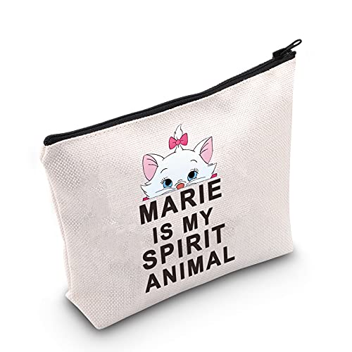 Marie Spirit Animal Makeup Bag - Cartoon Cat Design Zipper Pouch