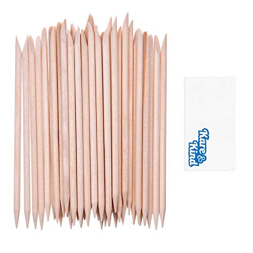 Kare & Kind 100x Double-Sided Orange Wood Nail Sticks for Manicure & Pedicure