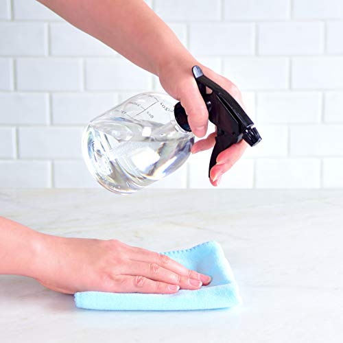 Youngever 6 Pack 16oz Empty Plastic Spray Bottles with Black Sprayer