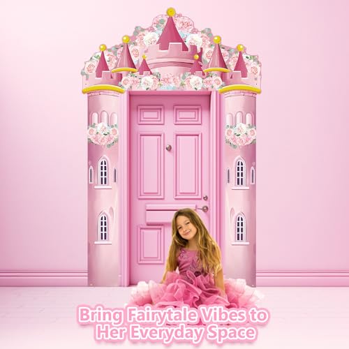 Princess Castle Door Banner Set – 3PCS Photo Booth Backdrop for Girls