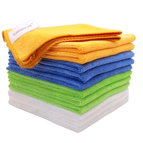 400 GSM Ultra Absorbent Microfiber Cleaning Cloths - 12 Pack
