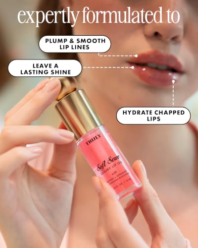 Truly Beauty Peptide Lip Oil - Hydrating Plumping Gloss with Ceramides