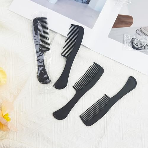 Black Bulk Travel Hair Combs - 100 Individually Wrapped Comb Set for Men, Women & Pets