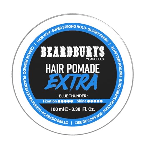 Beardburys Extra Strong Hold Hair Pomade for Men, High Shine, Long Lasting, 3.5 Fl Oz