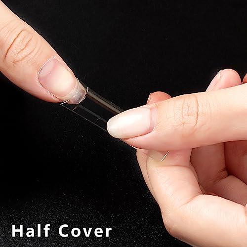 240pcs Extra Long Clear Half Cover Nail Tips for DIY Manicure