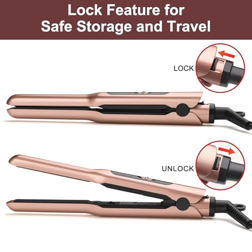 JAETON 0.3-Inch Mini Flat Iron for Short Hair, Edges, and Beard