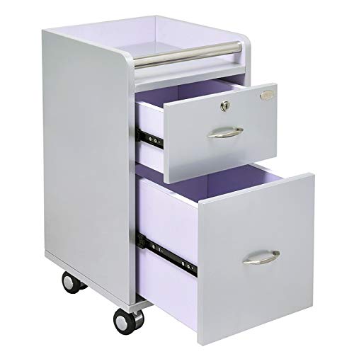 Beauty Spa Pedicure & Manicure Trolley Cart - Gray Roller Cart for Salon Use