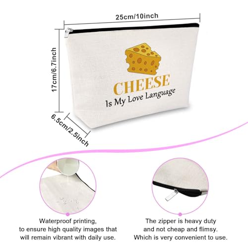 Sfodiary Cheese Lover Gift Makeup Bag - 9 Food Gifts Cosmetic Bag for Women