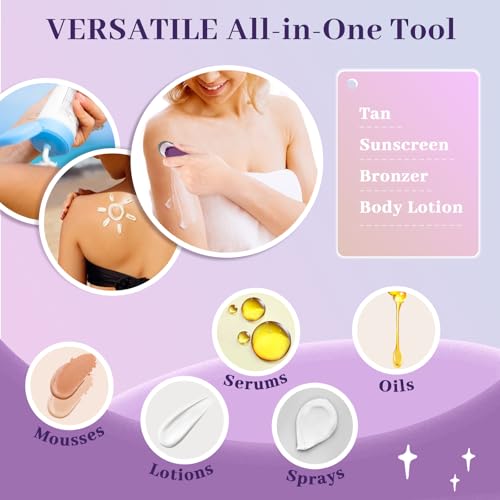 Yoseng Large Purple Self Tanner Brush with Box – Streak-Free Body & Face Makeup Tool