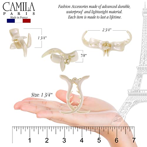 Camila Paris Beige 2 Teeth Hair Clip - Durable Ponytail Holder