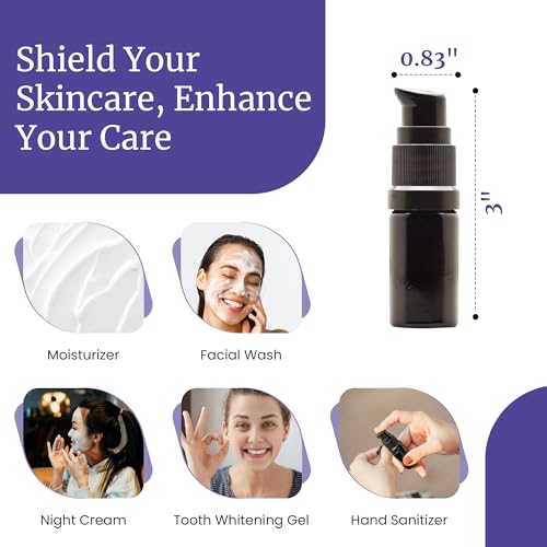 Infinity Jars 15ml UV Black Glass Refillable Pump Bottle for Oils & Serums - Variation 1