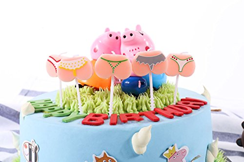 Funny Bikini Birthday Candle Topper - 10-Pack for Cake Decor