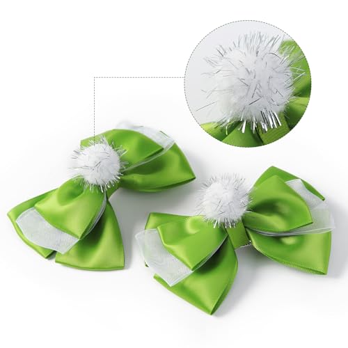 Fancheer Green Fairy Hair Bows - 2PC Princess Clips for Kids