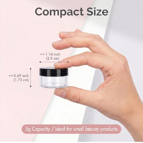25-Pack 5g Travel Sample Containers with Leak-Proof Lids