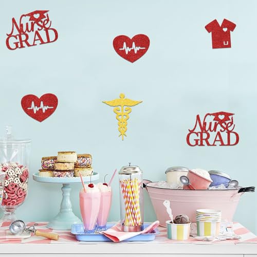 Nurse Graduation Centerpiece Sticks - 12 Table Toppers for Party Decor