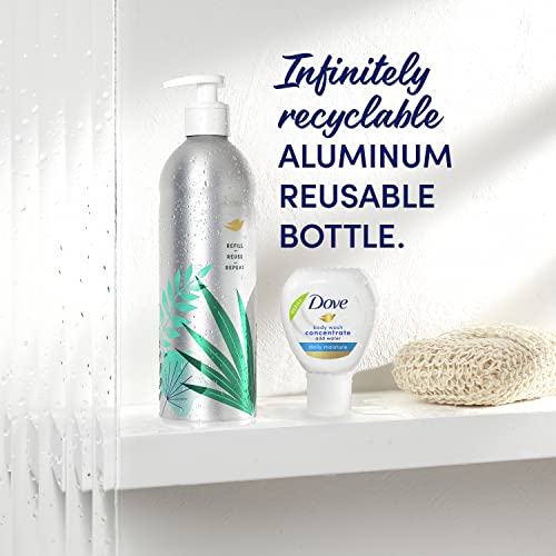 Dove Daily Moisture Refill Pack of 4 - Concentrated Body Wash for Reusable Bottle