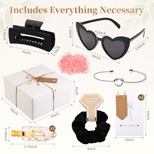 Bridesmaid Proposal Gift Box Set with Accessories - Black Gift Box