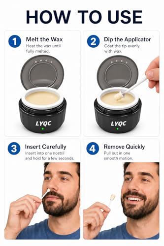Nose Hair Removal Kit with Wax Beads & Safe Applicator for Men & Women