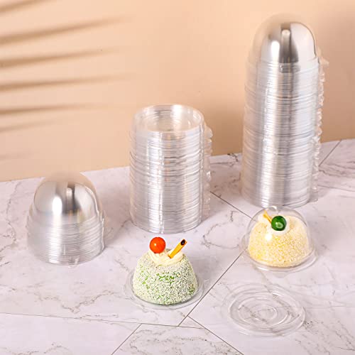Patelai 50 Pcs Mini Cupcake Containers with Dome Lids