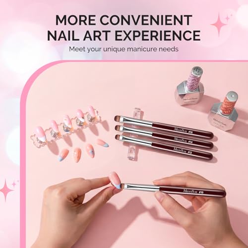 MelodySusie 4-Piece French Manicure Nail Brush Set with Rosewood Handles