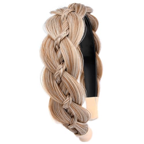 Sandy Blonde Wide Braided Headband with Teeth for Girls & Women