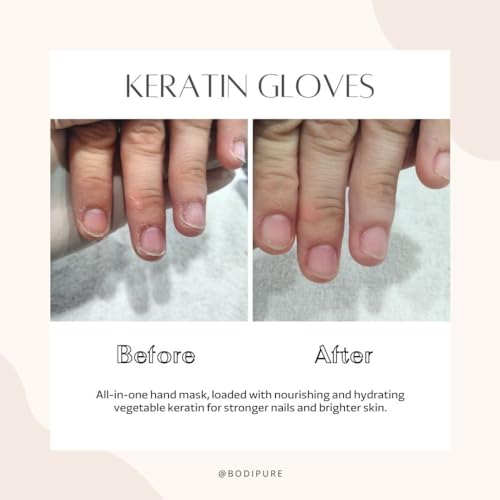 Bodipure Hand Mask 4 Pack - K-Beauty Keratin Deep Moisture & Nail Care