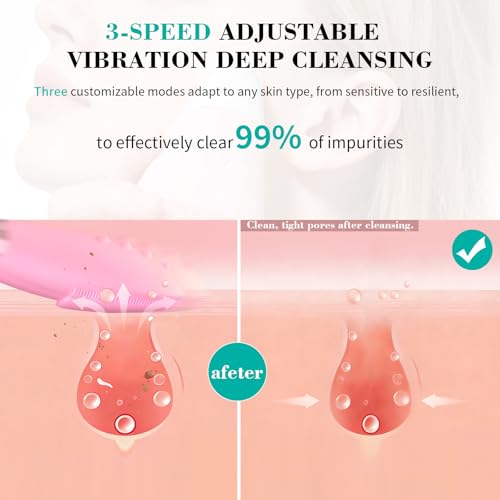 Rechargeable Silicone Facial Cleansing Brush - 5 Modes & Waterproof