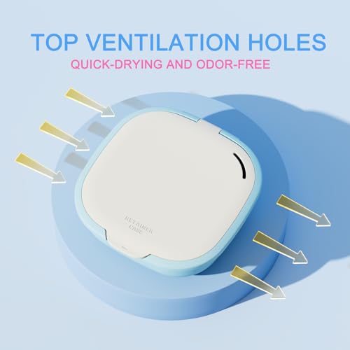 PUINVI Green Retainer Case with Mirror, Vent Holes & Magnetic Closure