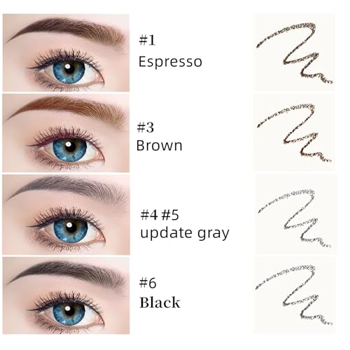 SCIMELI Grey Eyebrow Pencil - 2 Pcs Waterproof Micro Brow Pencil with Spoolie Brush