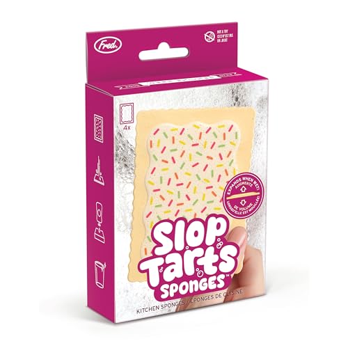 Fred & Friends Slop Tarts Set of 4 Compressed Kitchen Sponges