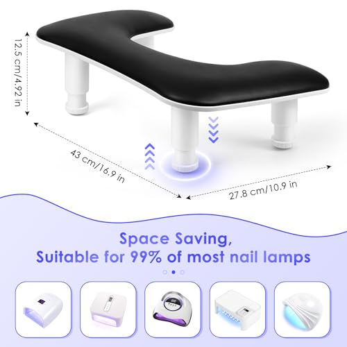 LIONVISON Adjustable U-Shaped Nail Arm Rest - Ergonomic Manicure Hand Stand