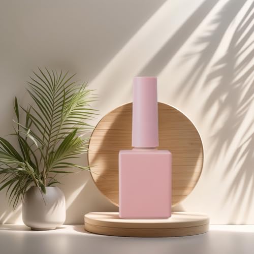Agidea 6-Pack 10ml Pink Opaque Glass Nail Polish Bottles with Brush & Funnel