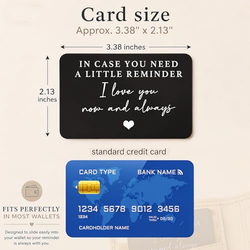 Sentimental Engraved Wallet Insert Card for Men - Love Reminder Gift