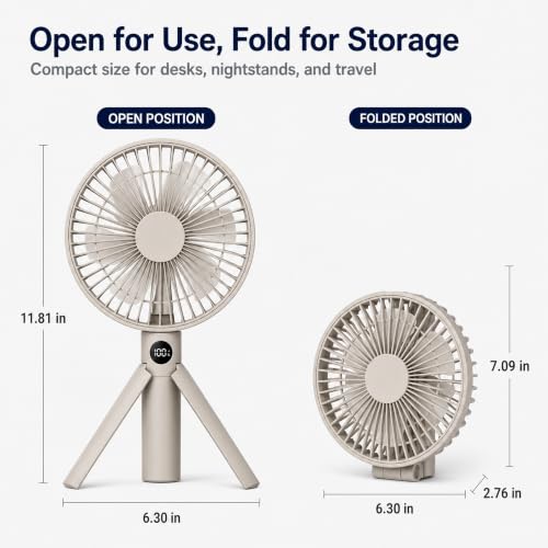 Quiet Portable Camping Fan with 12H Battery Life & USB-C