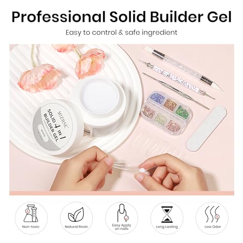 MIZHSE Milky White 100g 3D Nail Art Gel Kit - Large Capacity, Easy to Use